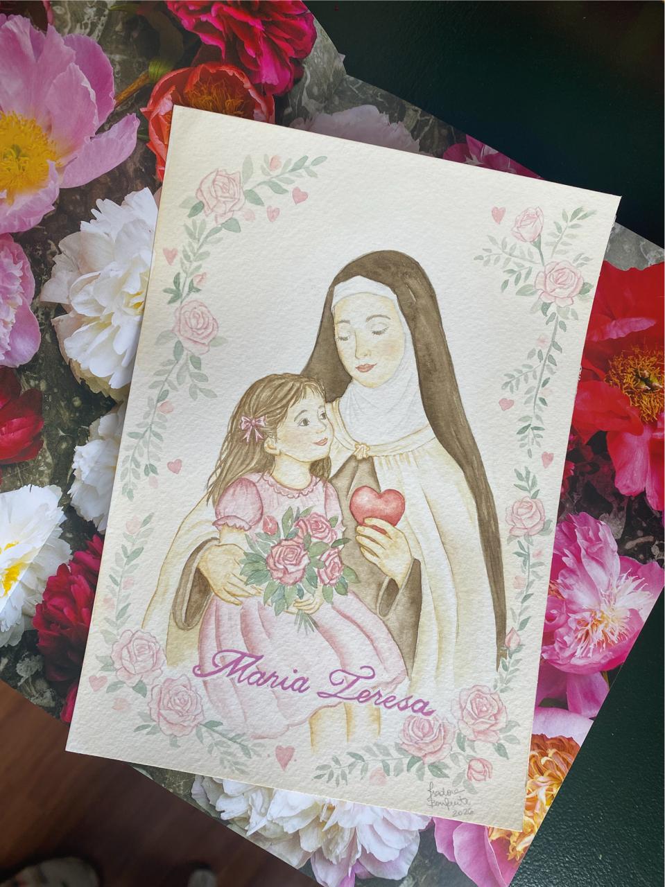 Ilustração em aquarela de Santa Teresa